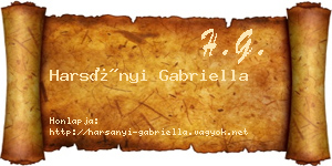 Harsányi Gabriella névjegykártya
